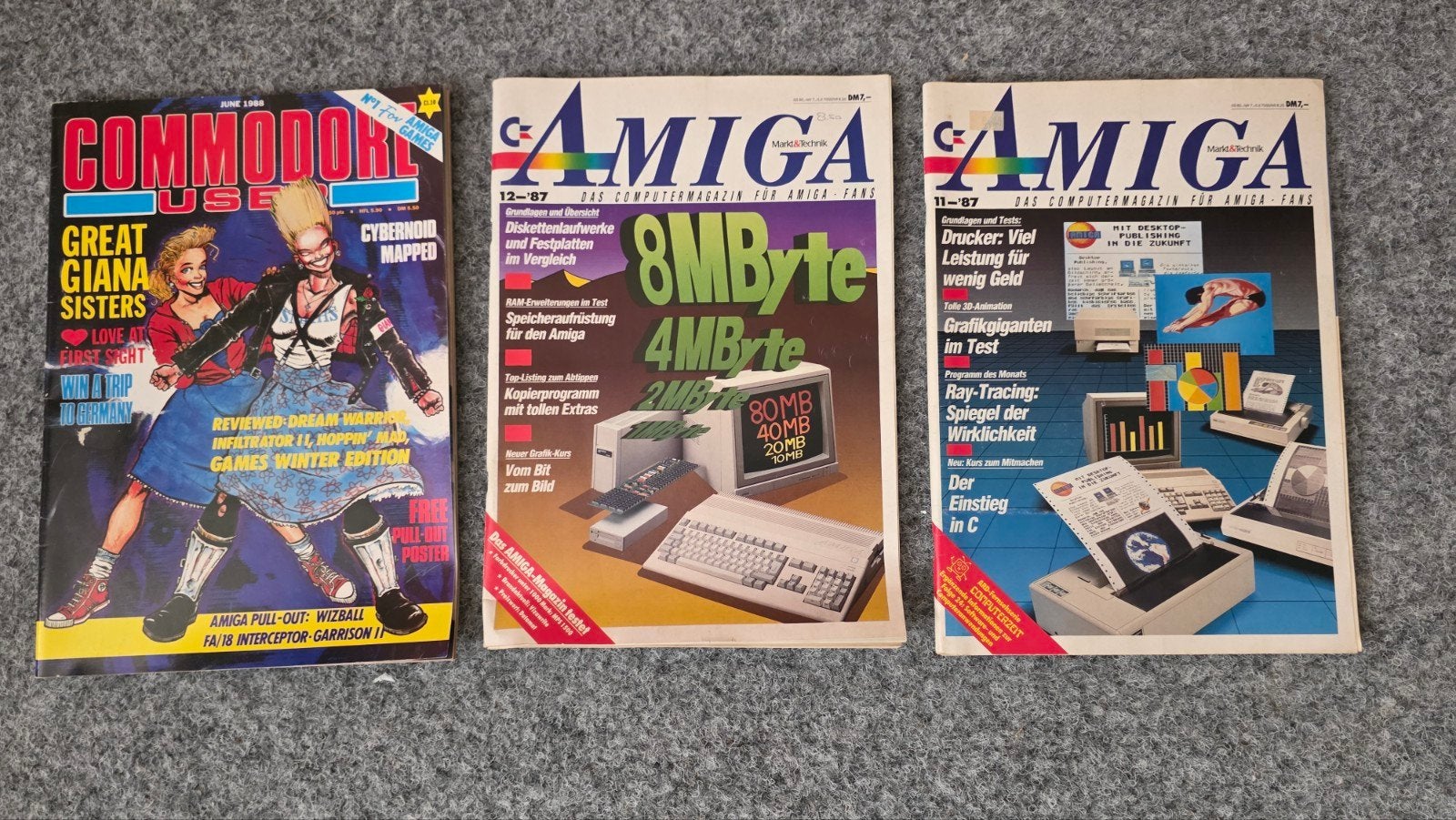Drie Commodore Amiga magazines, Ophalen