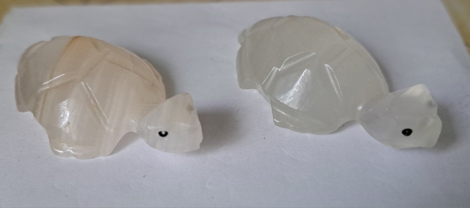 Nieuw 2 stuks hand gemaakte schildpadden van wit onyx marmer, Verzamelen, Ophalen, Nieuw, Dier