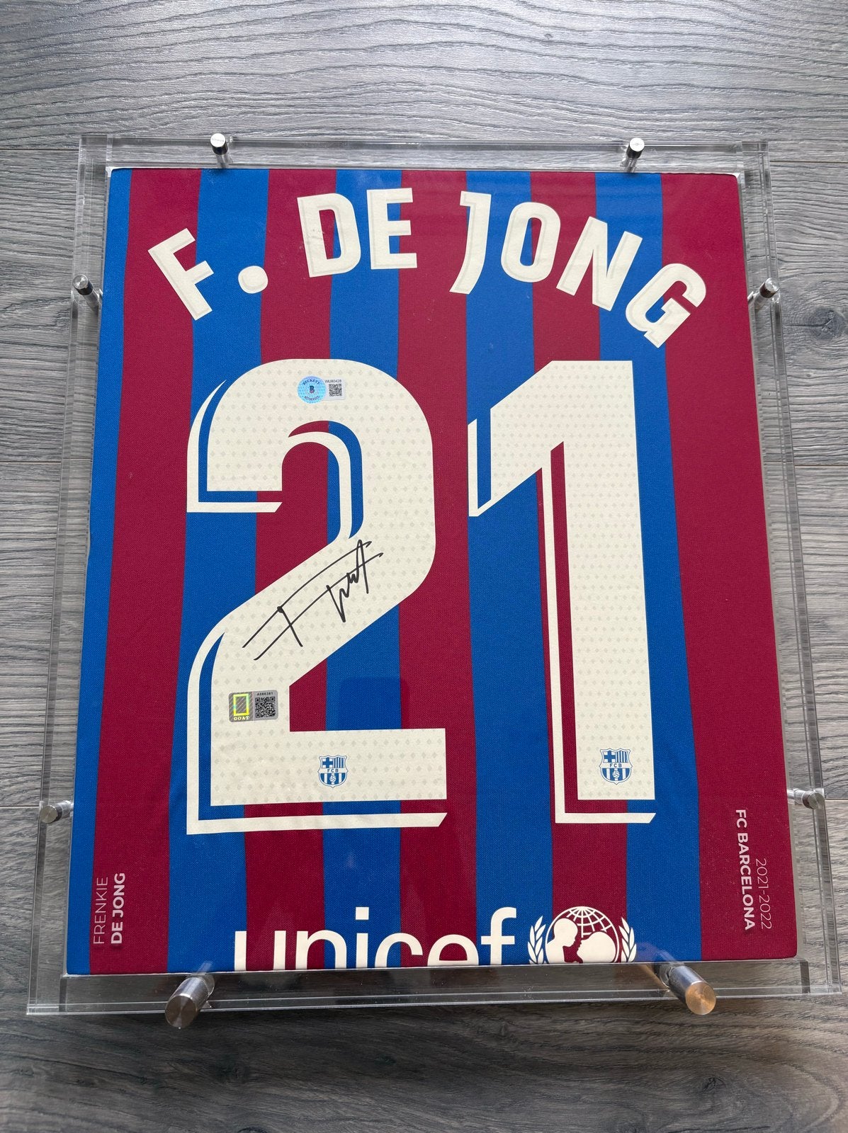 Gesigneerd Frenkie de Jong FC Barcelona Shirt 21-22 COA, Ophalen of Verzenden, Zo goed als nieuw, Buitenlandse clubs, Shirt