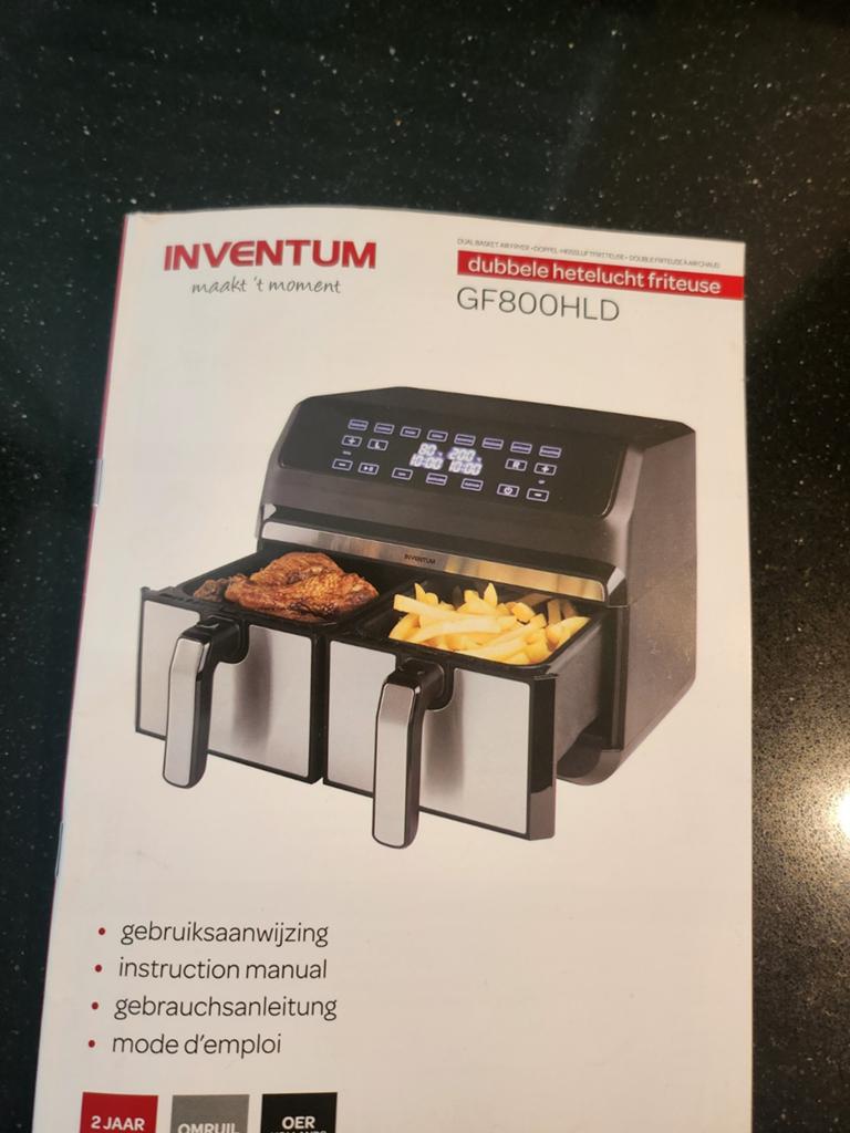 Inventum GF800HLD Dubbele Hetelucht Friteuse Airfryer, Witgoed en Apparatuur, Airfryers, Ophalen