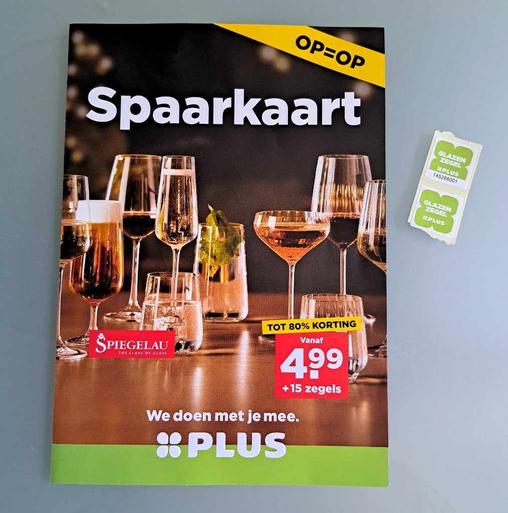 Spaarzegeltjes Plus handdoeken e/o glazen, Ophalen, Winkel, Super of Benzinepomp, Zegels, Bonnen of Punten