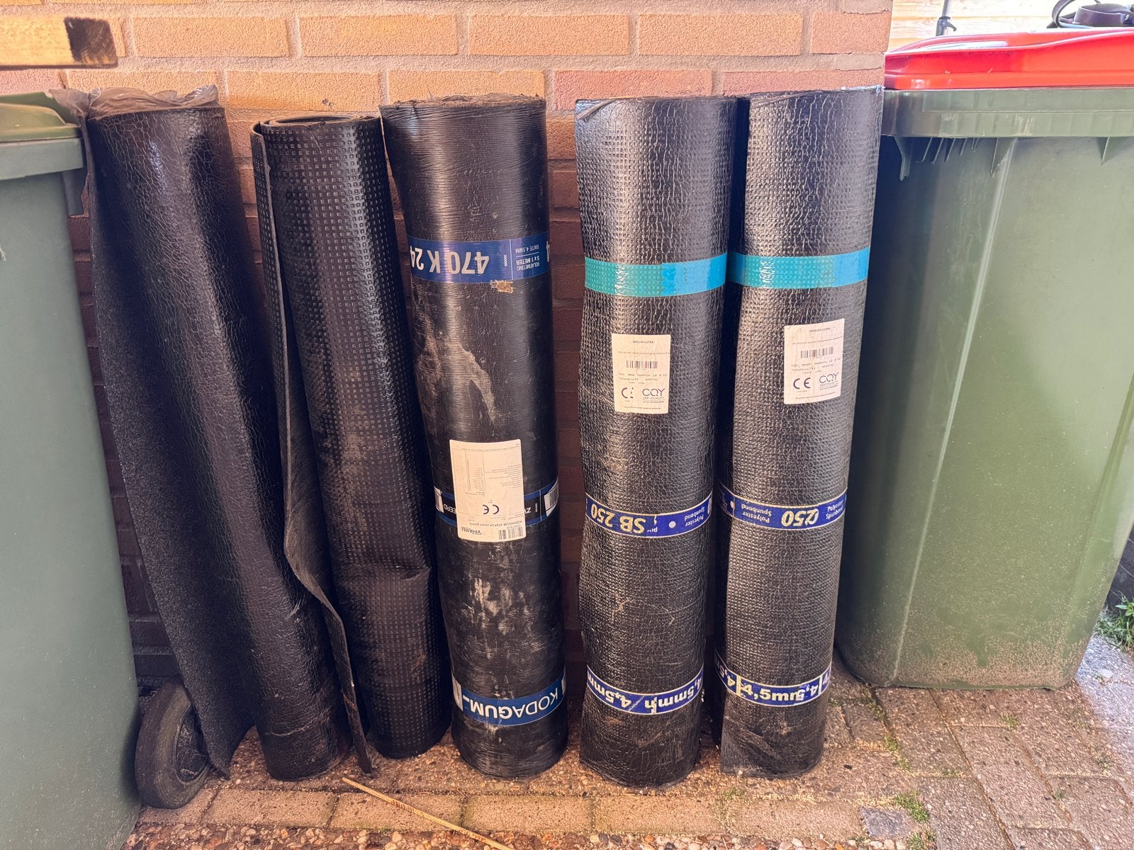 3 rollen A-kwaliteit dakleer 4,5mm dik (1x5m) + extra, Ophalen, Overige materialen, Zwart, Nieuw