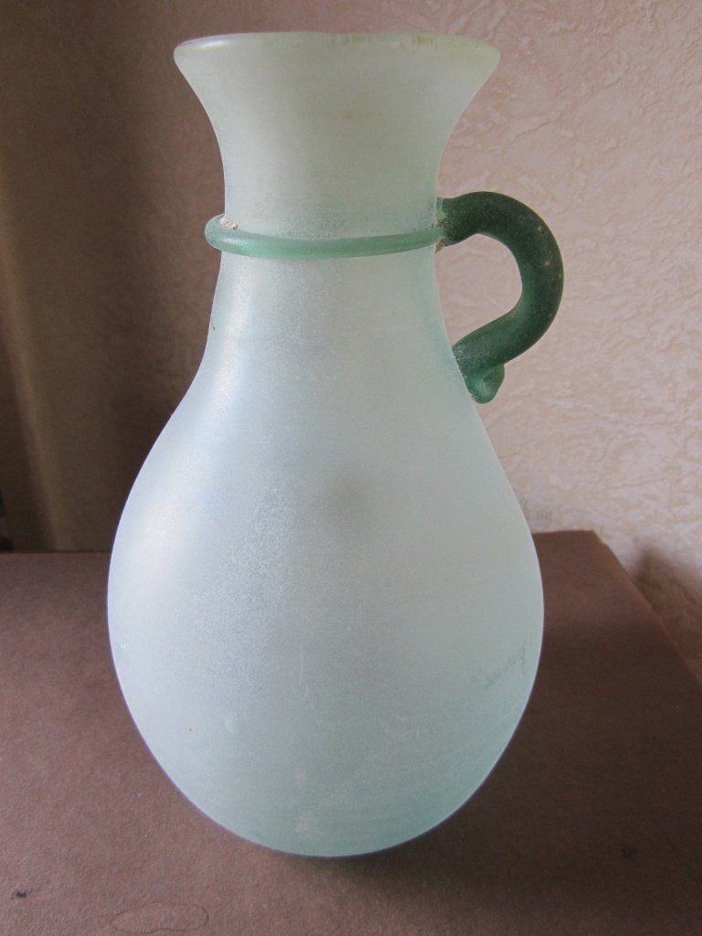 Vintage mondgeblazen Murano Scavo glas vaas, Antiek en Kunst, Verzenden