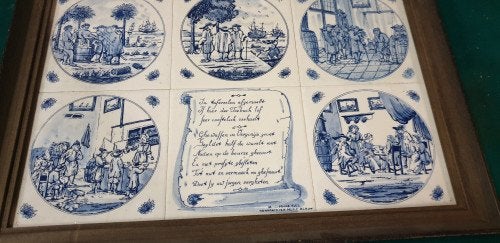 tegeltableau de leidsche fles met 6 tegels, Huis en Inrichting, Ophalen of Verzenden, 'T Olde Gre-j, Info@toldegrej.nl, Endepoelstraat 20f Didam
