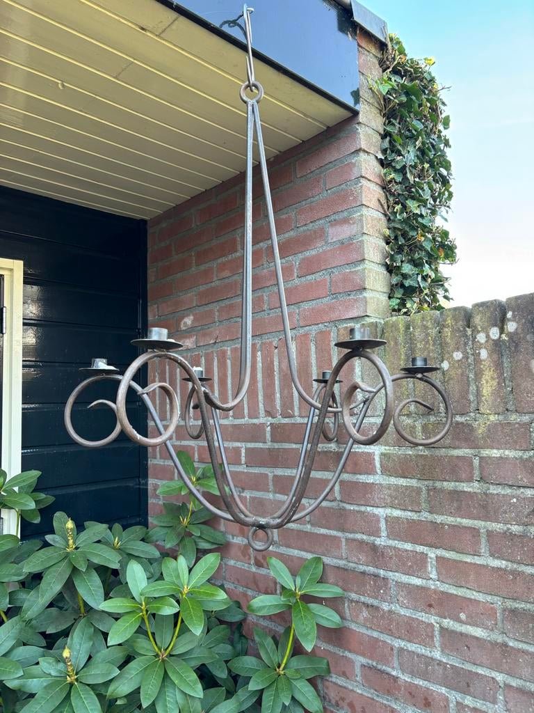 Rustieke smeedijzeren kandelaar voor buiten, Ophalen, Overige materialen