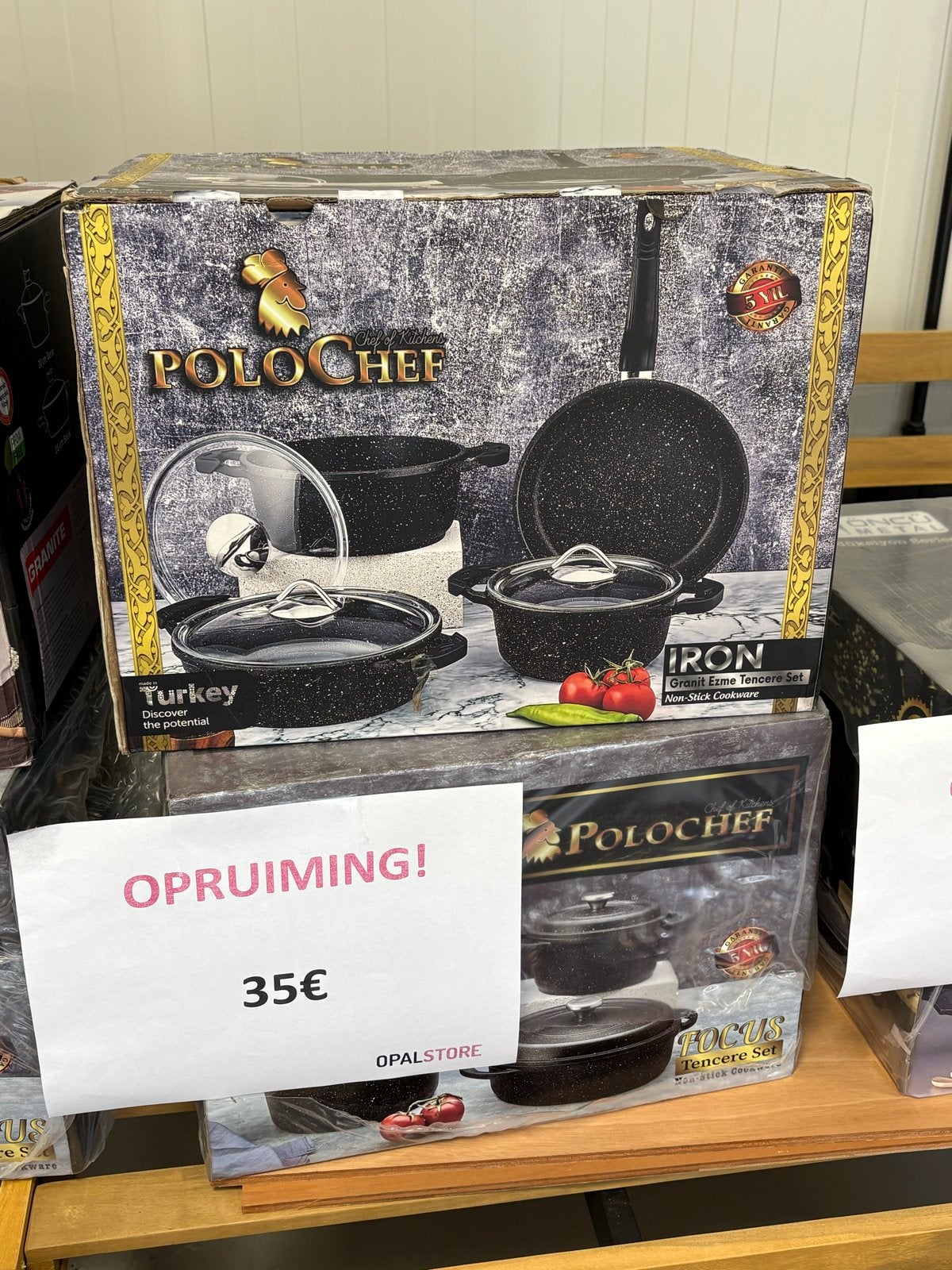 Polo Chef Granit Ezme Pannenset - Nieuw in doos, Overige materialen, Antiaanbaklaag, Nieuw, Pannenset