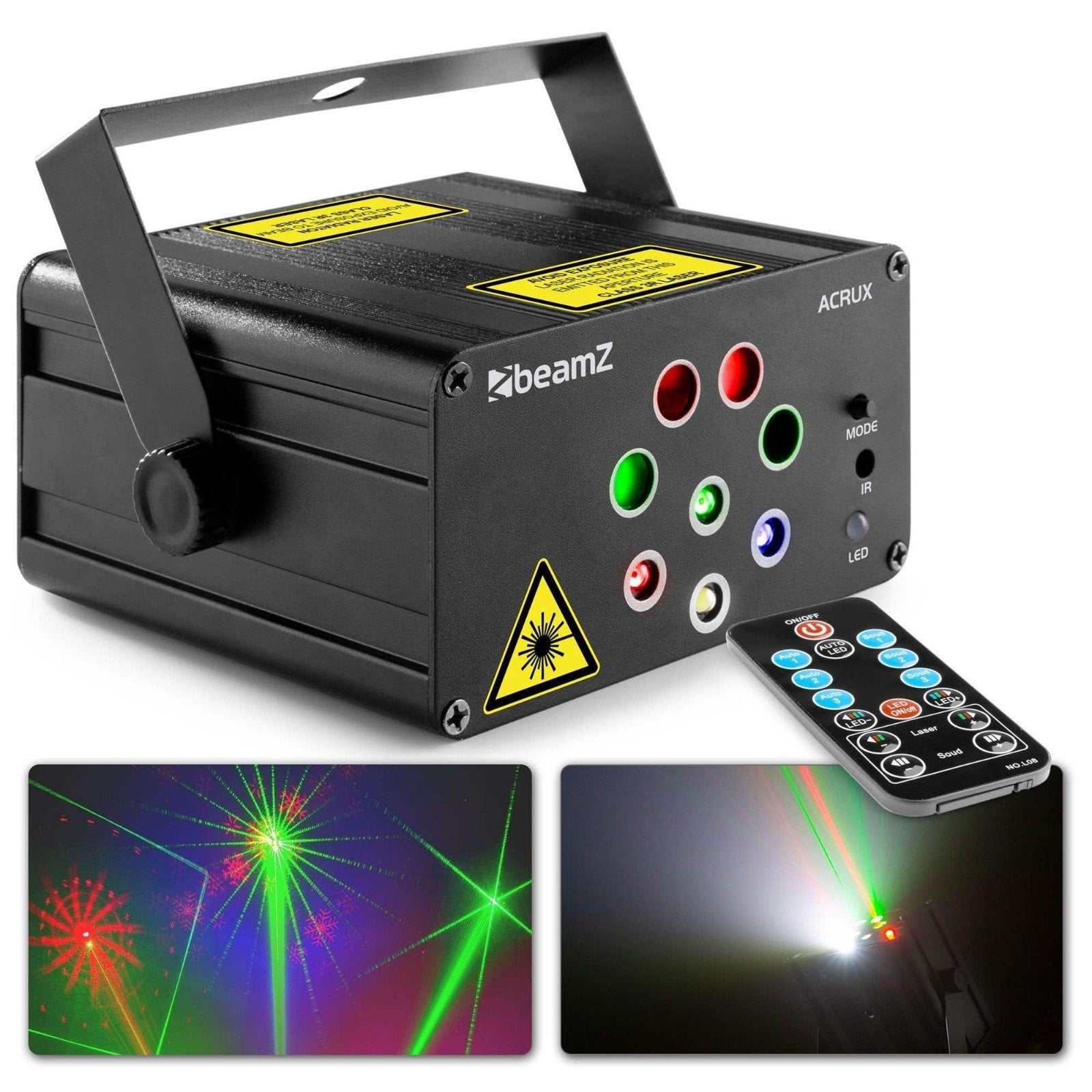 BeamZ Acrux Party Laser met 4 Lasers en Gekleurde LED's, Ophalen of Verzenden, Nieuw, Laser, Geluidgestuurd