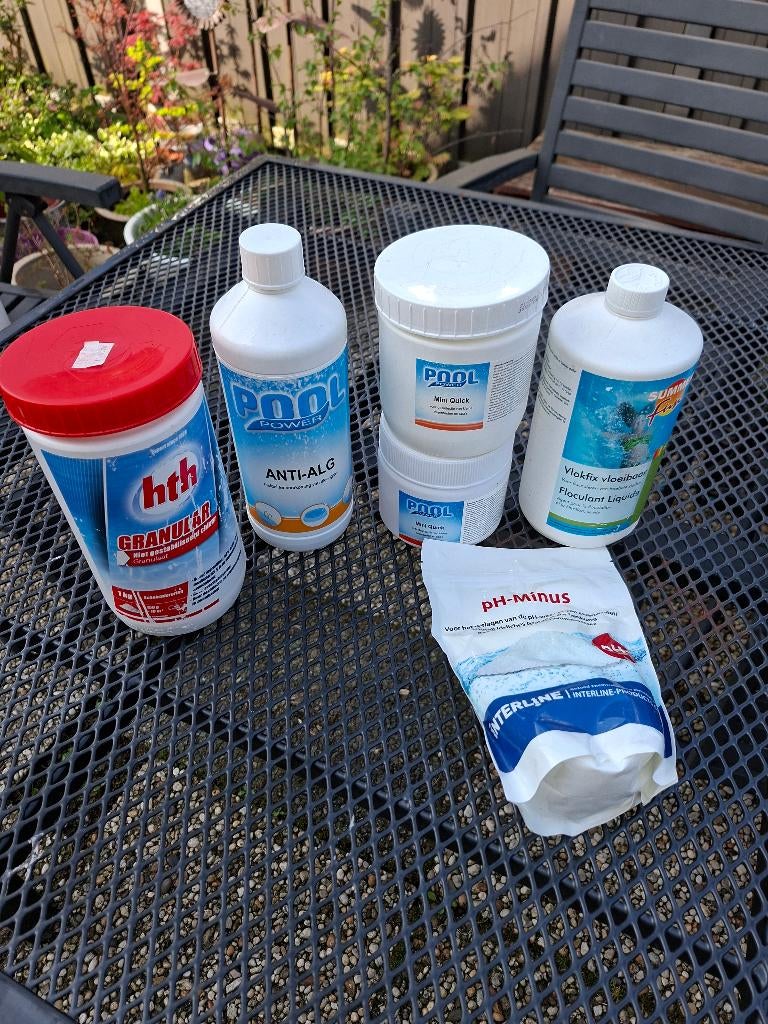 Anti-alg, vlokmiddel, chloor, Ophalen, Gebruikt, Reinigingsmiddel