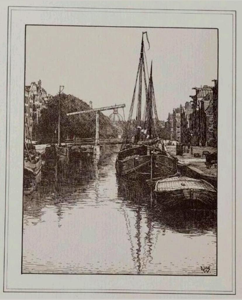 De Brouwersgracht ... Amsterdam  ..., Antiek en Kunst, Ophalen of Verzenden