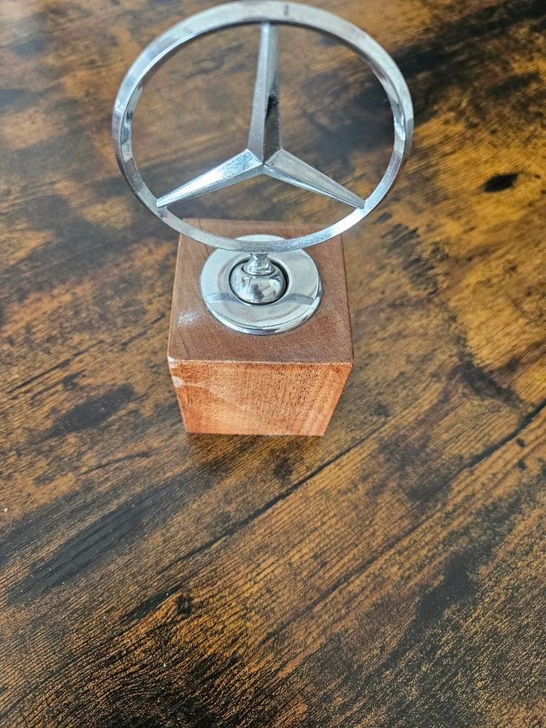 Mercedes-Benz motorkap ornamop Houten Voet - Decoratief Item, Ophalen of Verzenden, Gebruikt, Auto's