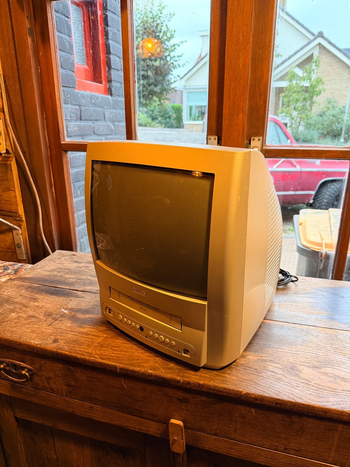 Philips crt tv (klein model met vcr), Ophalen of Verzenden, Gebruikt, Philips