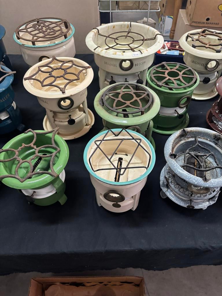 Diverse Petroleumstelletjes - Vintage Kooktoestellen, Antiek en Kunst, Antiek | Emaille, Ophalen of Verzenden