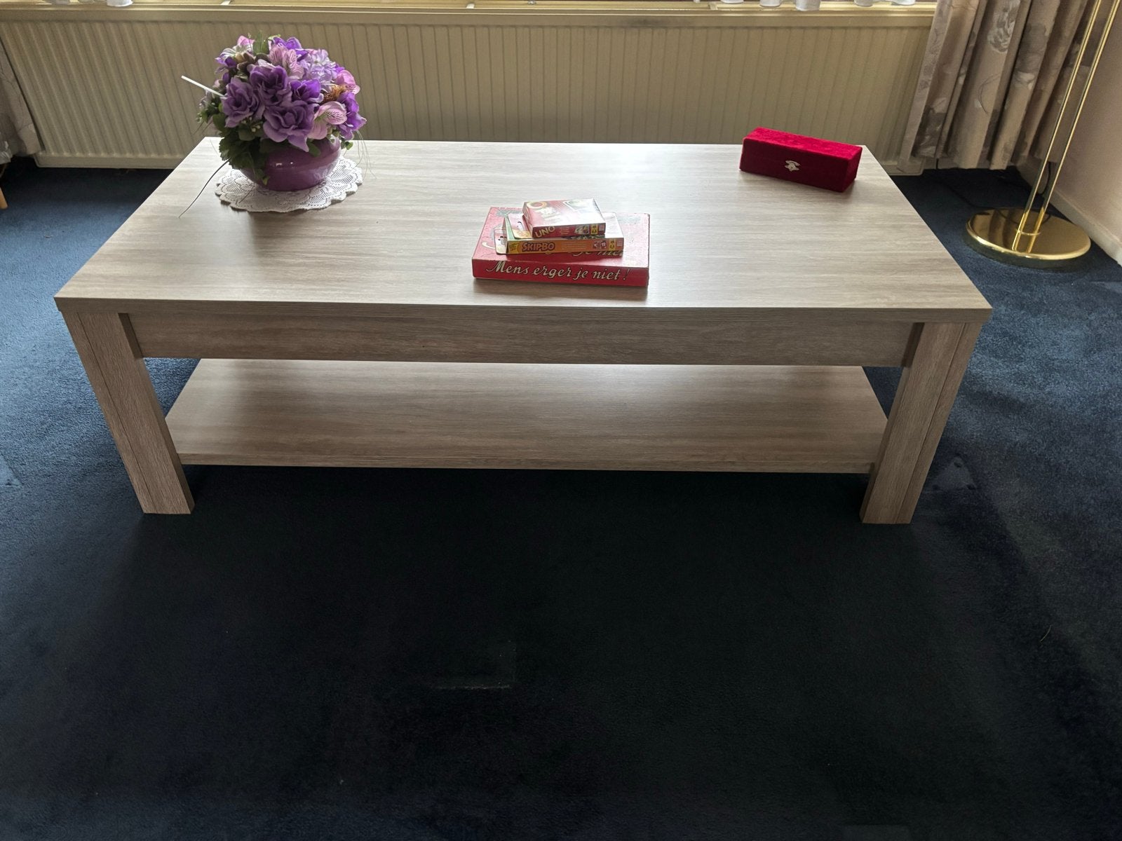 Stijlvolle salontafel en eettafel met 4 stoelen, Huis en Inrichting, Ophalen, 100 tot 150 cm, Eikenhout, Tot twee personen
