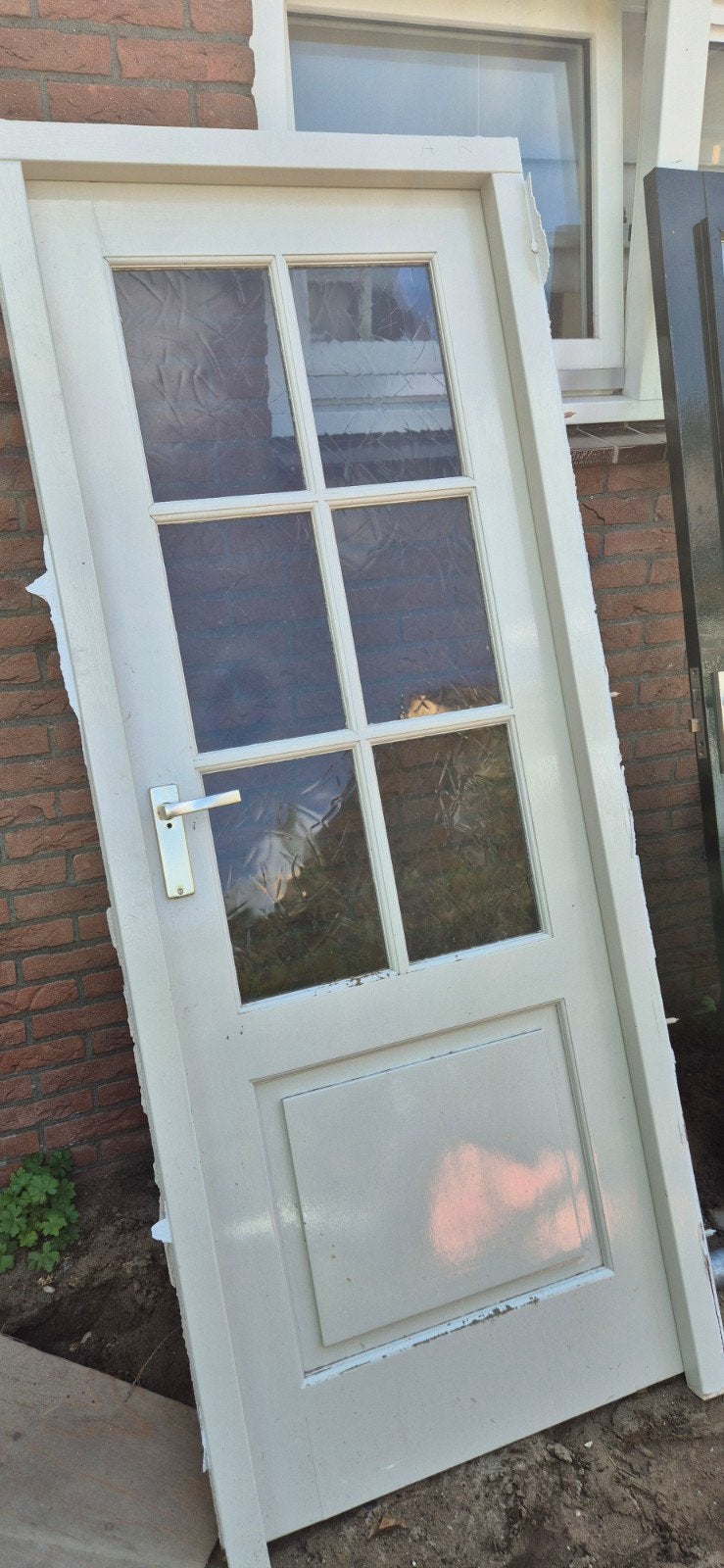 Massief houten binnendeur met kozijn - 83,5 x 203 cm, Doe-het-zelf en Verbouw, Ophalen, Gebruikt, 80 tot 100 cm, Binnendeur