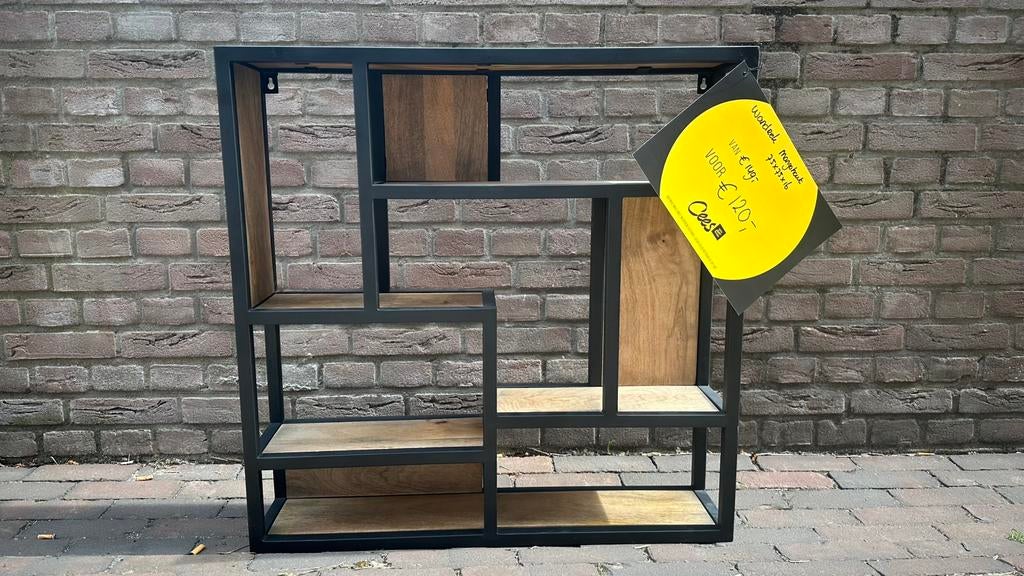 Wandrek Mangohout 75 X 75 X 16 cm (OP=OP!), Huis en Inrichting, Woonaccessoires | Wanddecoraties, Ophalen, Hout, Klassiek, 75 cm