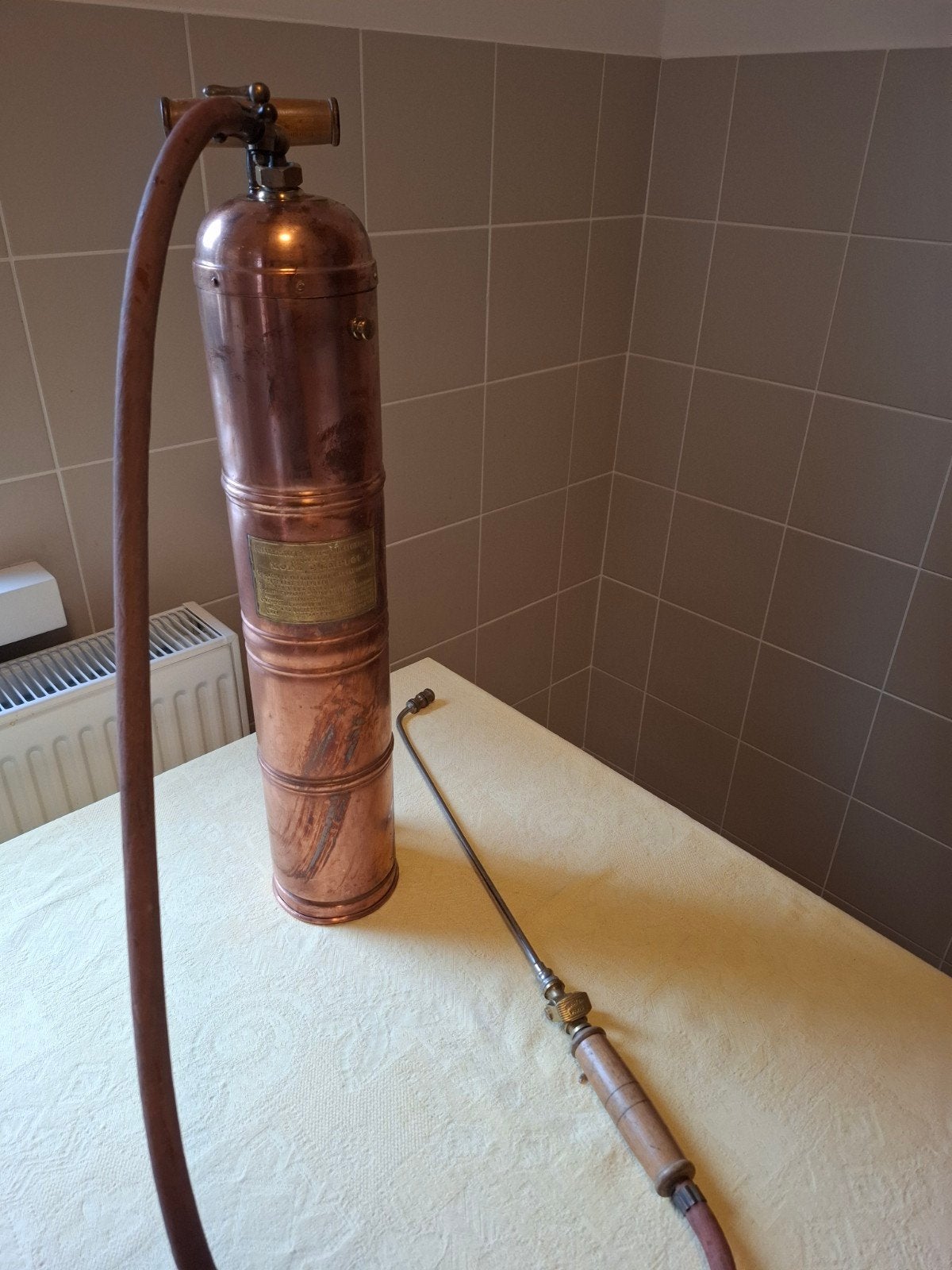 Antieke koperen Muratori sproeier/brandblusser, Ophalen of Verzenden