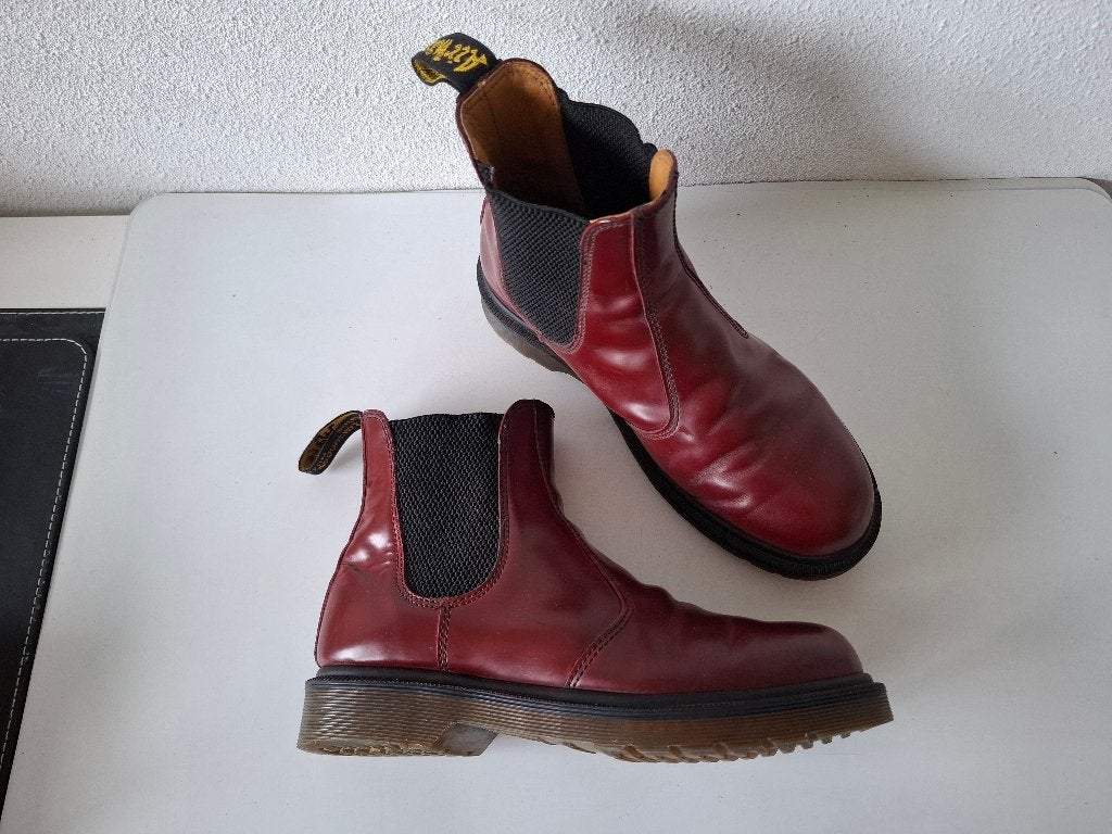 Dr Martens maat 39 Bordeaux rode chelsea boots laarzen, Verzenden, Lage of Enkellaarzen, Dr Martens, Gedragen