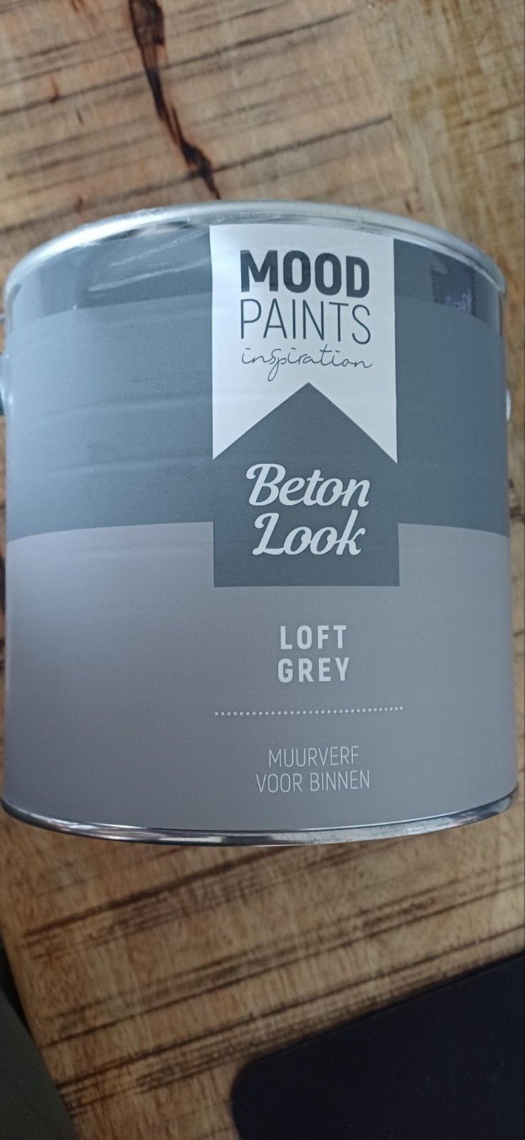 2x Moodpaints Betonlook Loft Grey Muurverf 2,5L ongeopend, Doe-het-zelf en Verbouw, Ophalen, Nieuw, Grijs