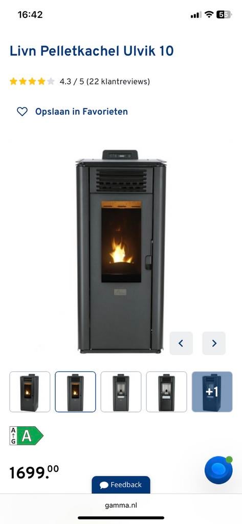 Pelletkachel livin flame, Huis en Inrichting, Kachels, Ophalen, Overige brandstoffen, Zo goed als nieuw, Pelletkachel