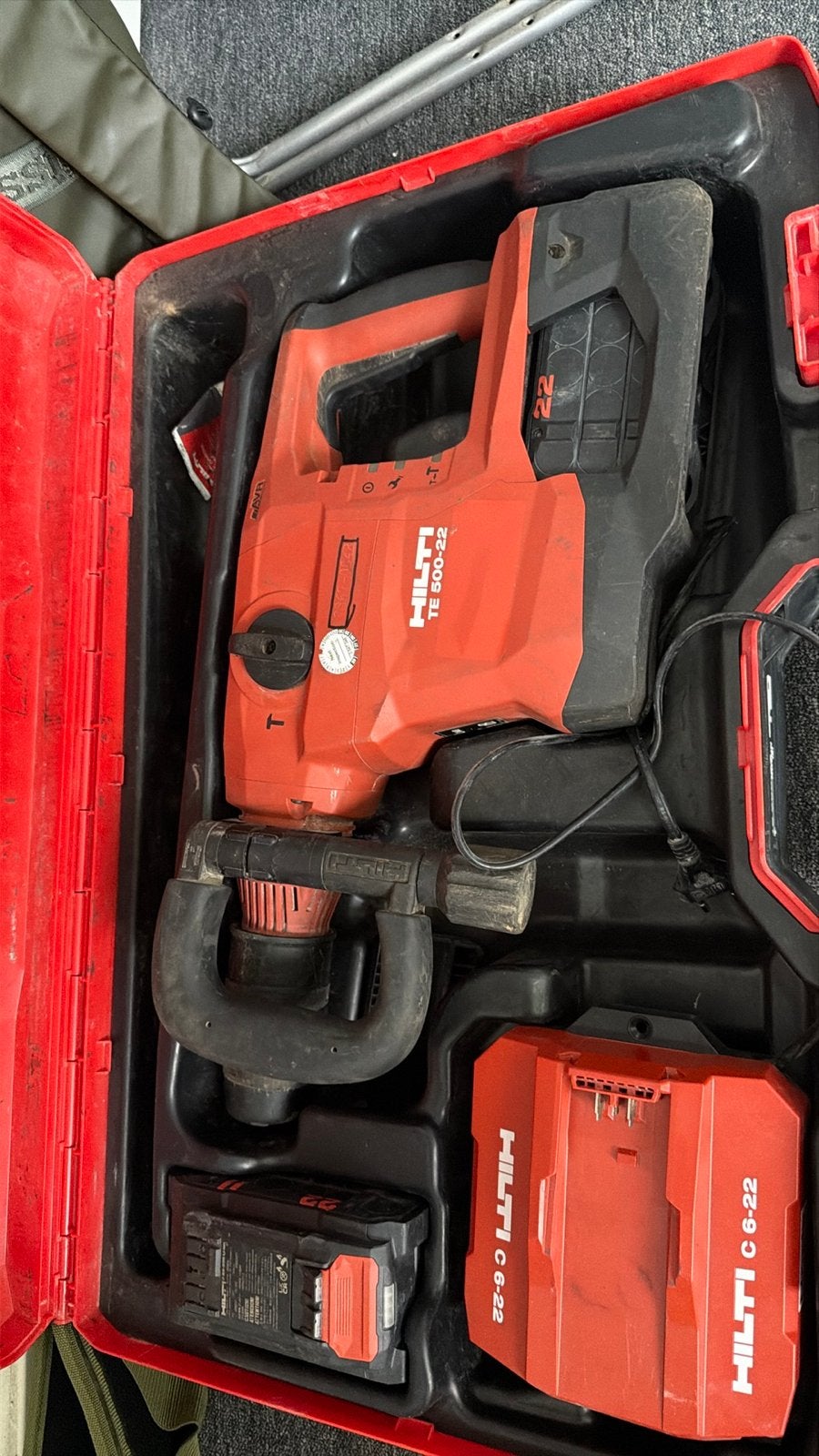 Hilti Nuron TE 500-22 SDS-Max accu-hakhamer Set, 600 watt of meer, Boor- en/of Breekhamer, Ophalen of Verzenden, Zo goed als nieuw