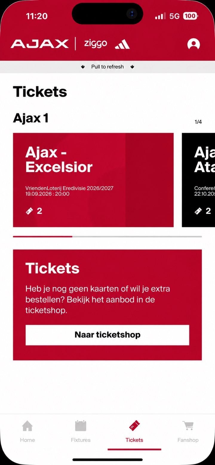Ajax - Excelsior, Tickets en Kaartjes, Losse kaart, Twee personen, September, Europa of Champions League