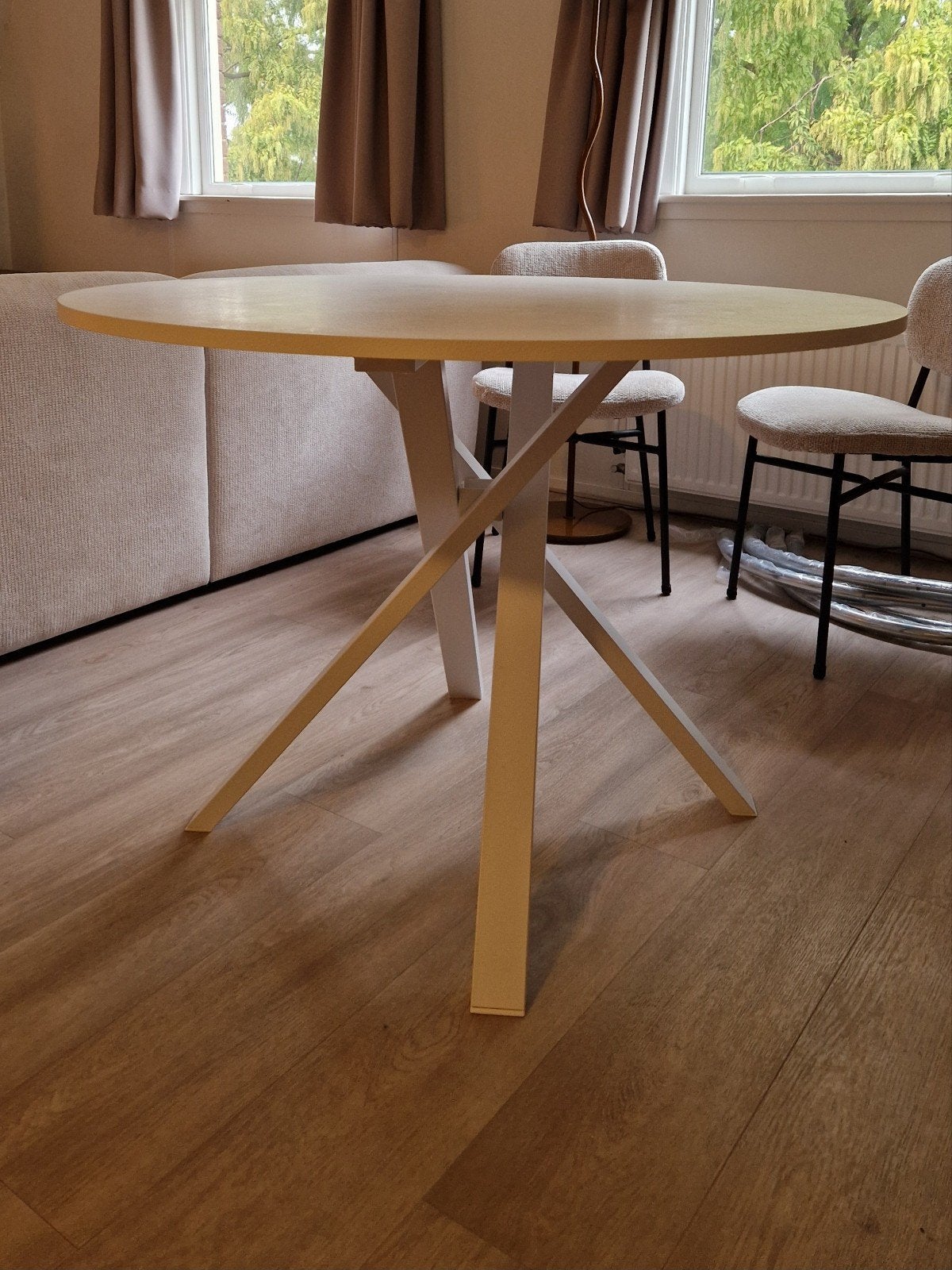 Ronde IKEA tafel wit, Ophalen, Gebruikt, 50 tot 100 cm, 100 tot 150 cm