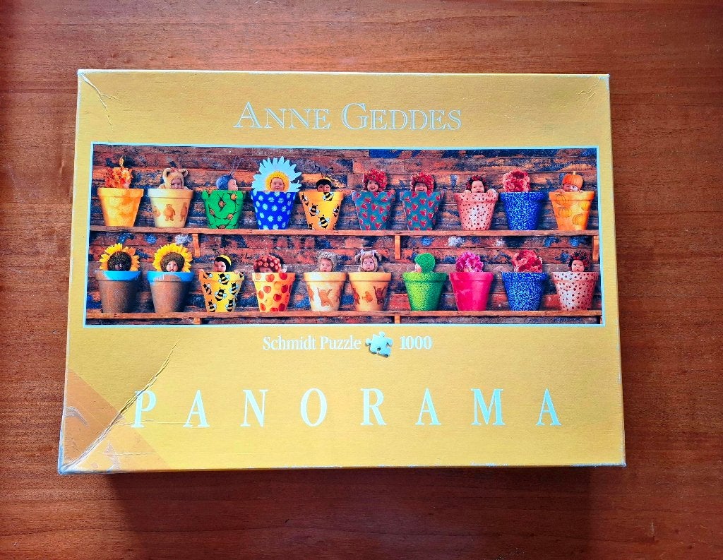 Anne Geddes panorama puzzel | 1000 stukjes, Ophalen of Verzenden, 500 t/m 1500 stukjes, Zo goed als nieuw, Legpuzzel