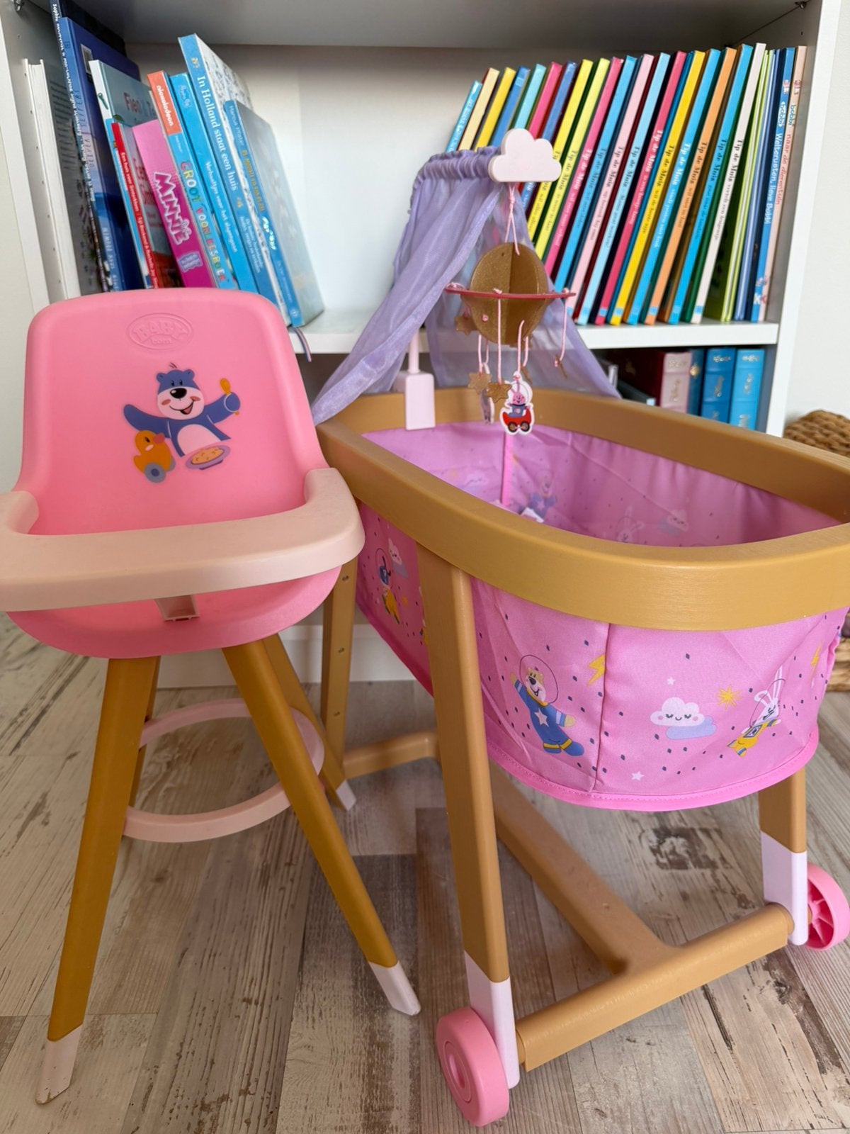 Baby Born Poppenwieg + Baby Born Kinderstoel – Set, Ophalen, Zo goed als nieuw, Stoel(en)