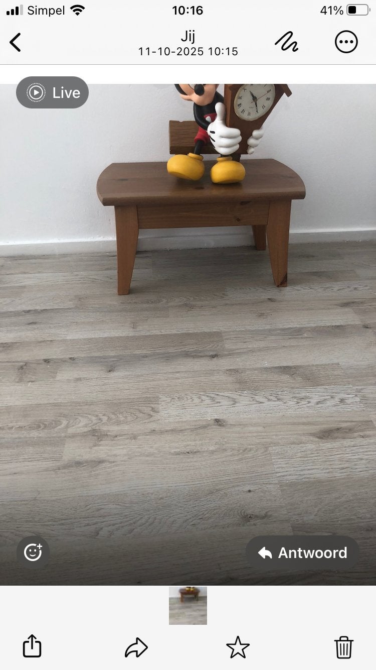 Houten bijzettafel/krukje, Ophalen, Minder dan 45 cm, 55 tot 75 cm, Zo goed als nieuw