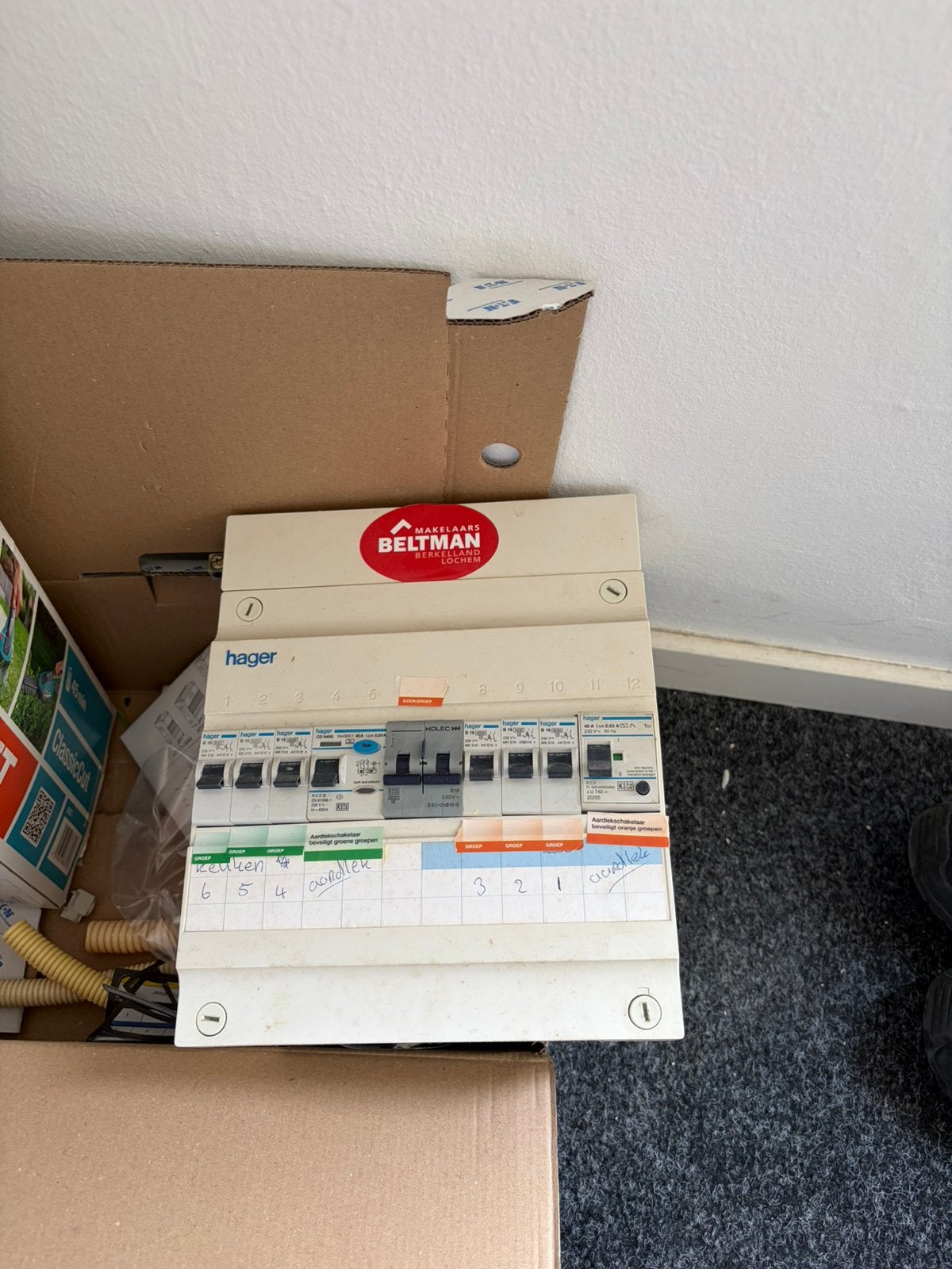 Hager Groepenkast - Gebruikt, Doe-het-zelf en Verbouw, Ophalen, Gebruikt, Overige typen
