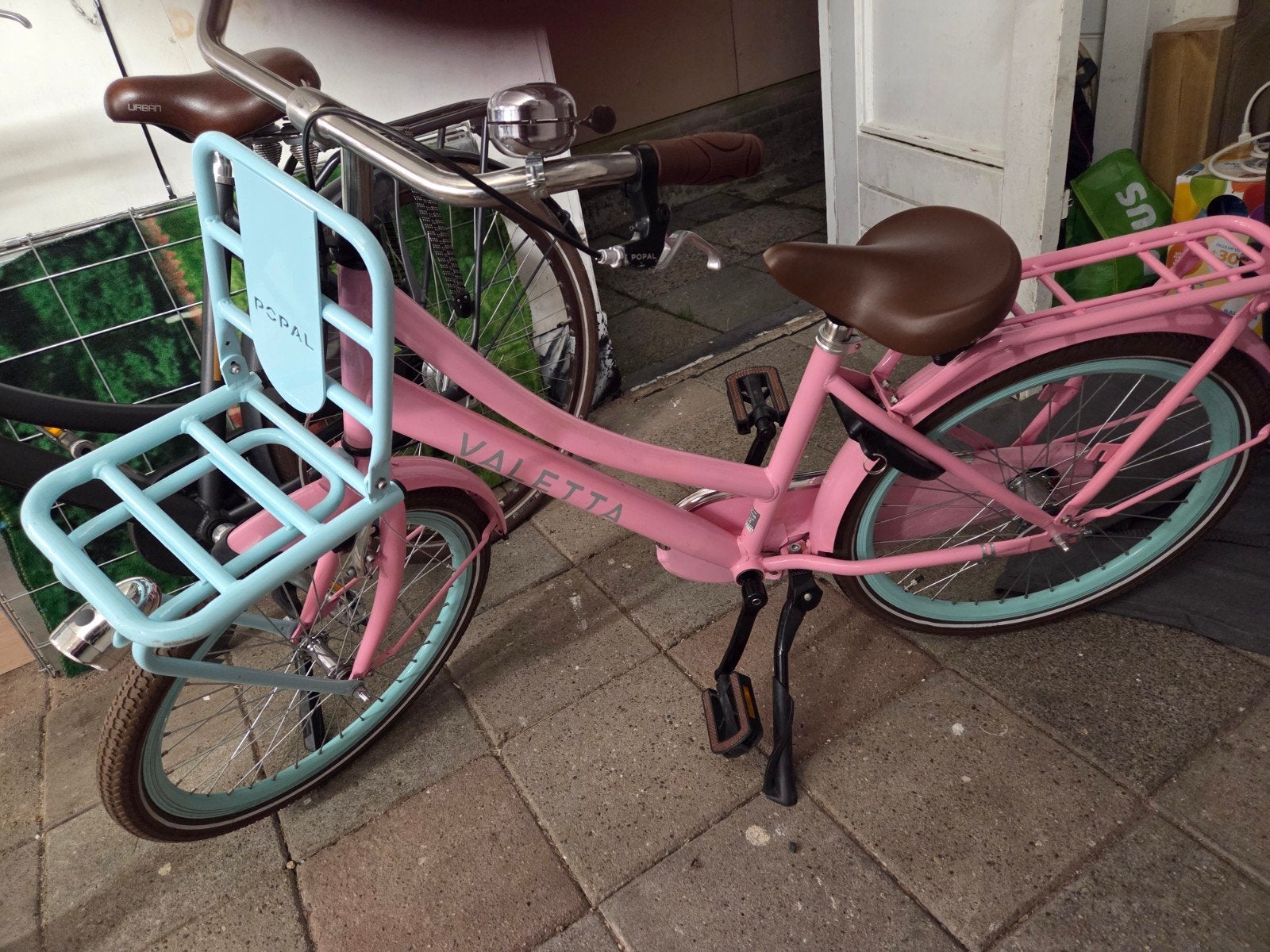 Valetta Popal meisjesfiets 22 inch - Roze/Blauw, Ophalen, 22 inch, Terugtraprem, Valetta Popal