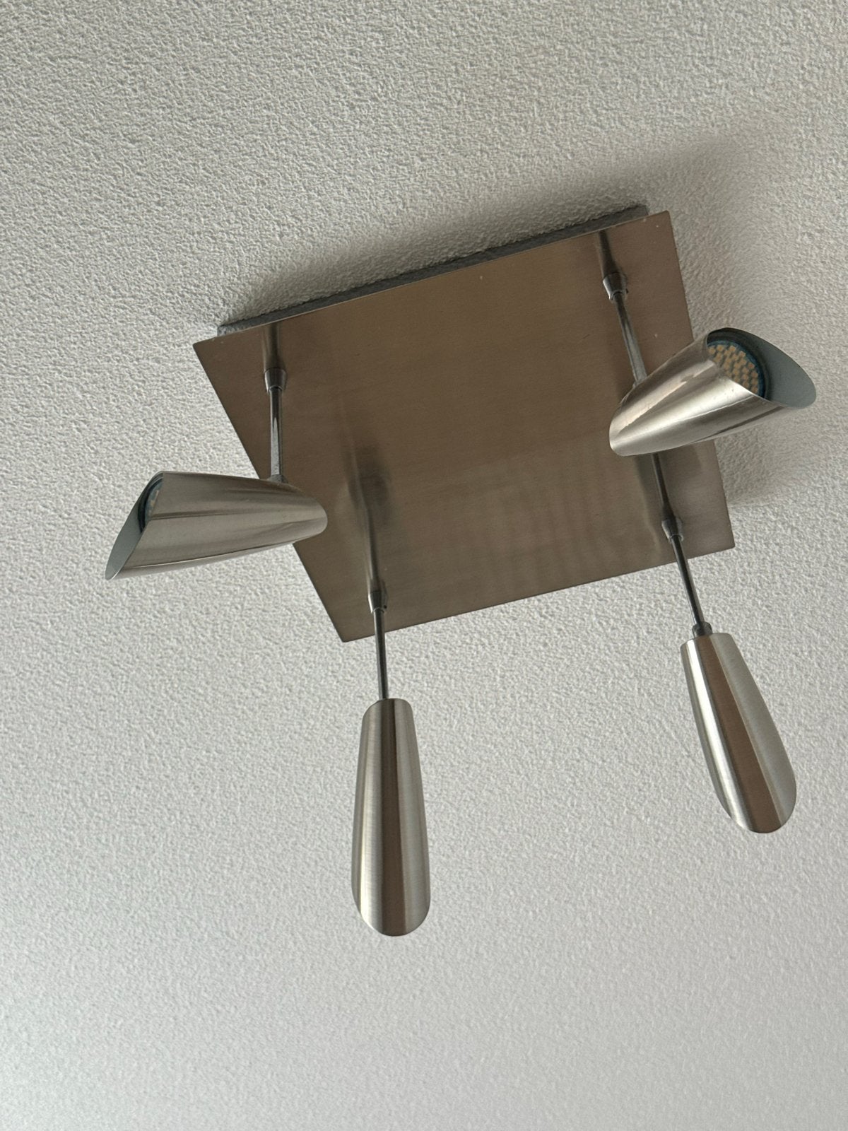 Complete Lampenset: Plafondlamp en 2 Nachtlampjes, Ophalen, Zilver, Gebruikt, Modern