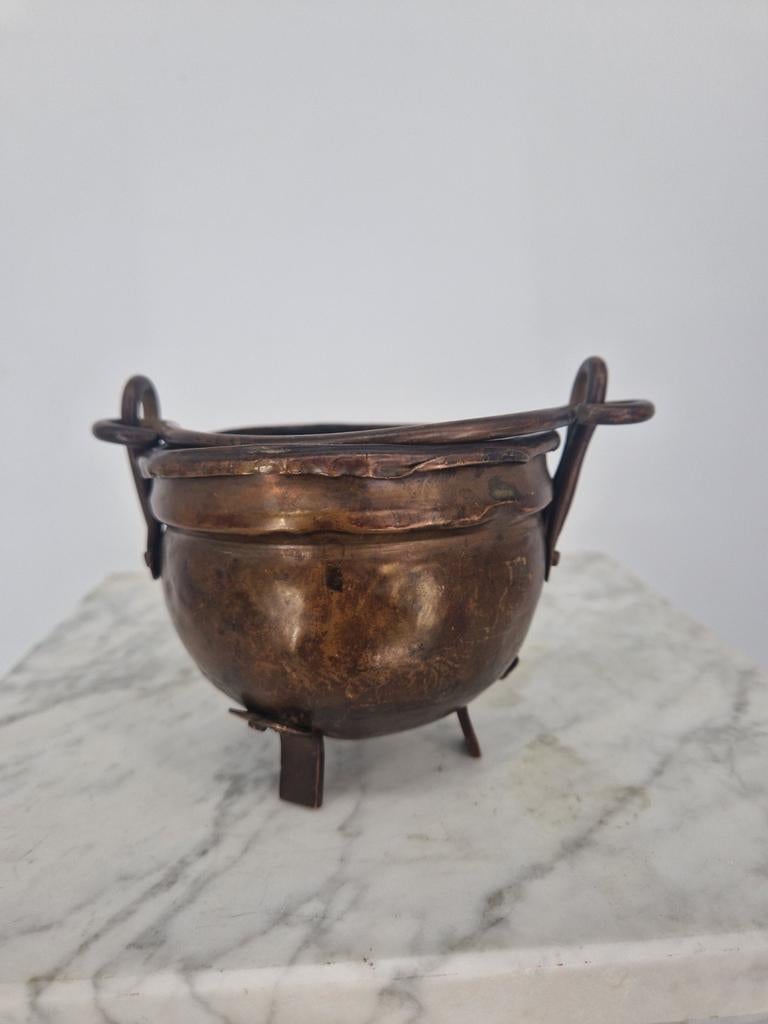Antieke Mini Koperen Haardketel | Smeltketeltje | 3 Pootjes, Antiek en Kunst, Antiek | Koper en Brons, Ophalen of Verzenden