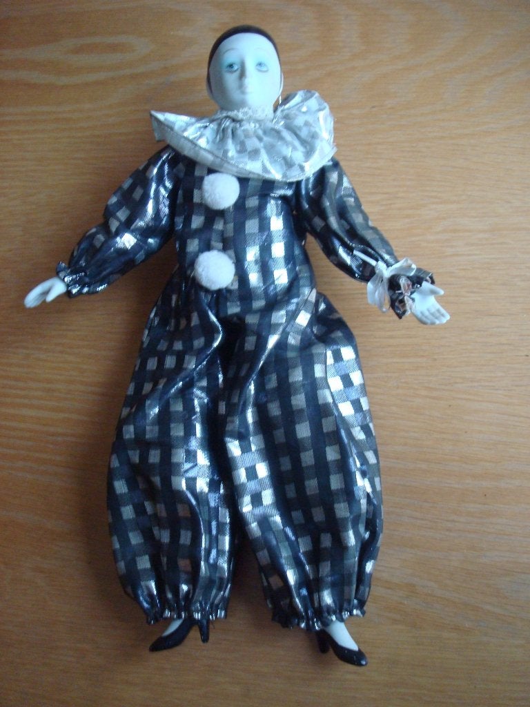 Pop clown porselein, Verzamelen, Poppen, Ophalen of Verzenden, Zo goed als nieuw, Pop