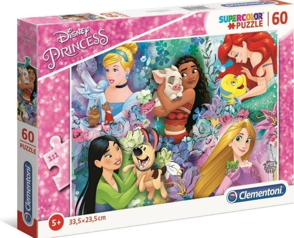 Disney Princess Puzzel - 60 Stukjes - Clementoni Legpuzzel, Nieuw, Nvt, 4 tot 6 jaar, Nvt