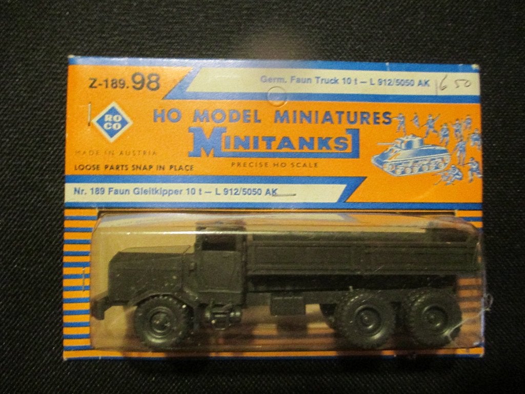 Faun Gleiskipper 10t. L912 5050AK - Roco Minitanks Z189, Ophalen of Verzenden, Nieuw, Bus of Vrachtwagen, Roco