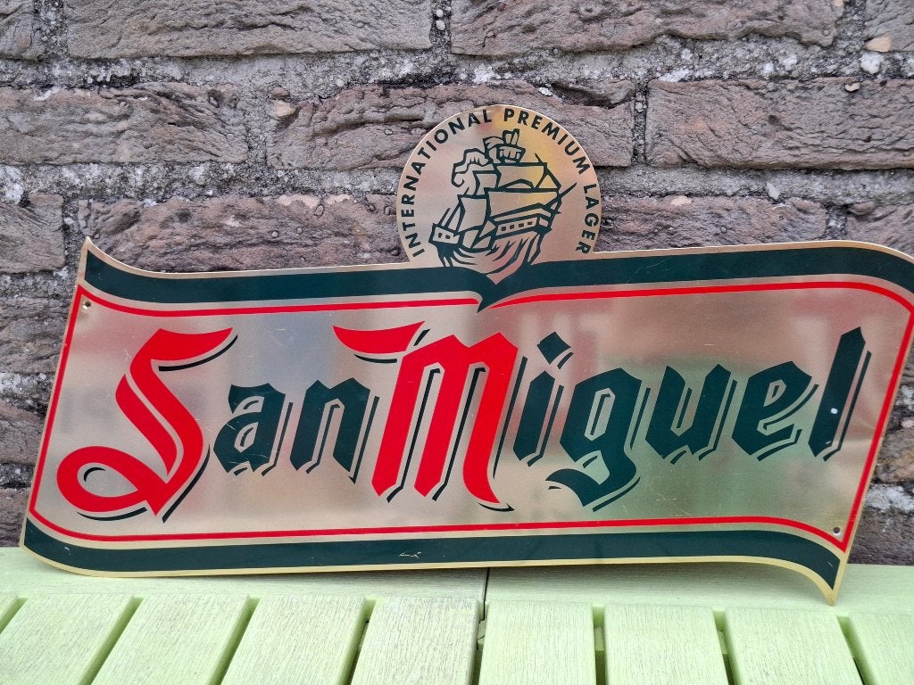 Reclamebord San Miguel Cerveza, Ophalen of Verzenden, Nieuw, Reclamebord, Plaat of Schild, Overige merken