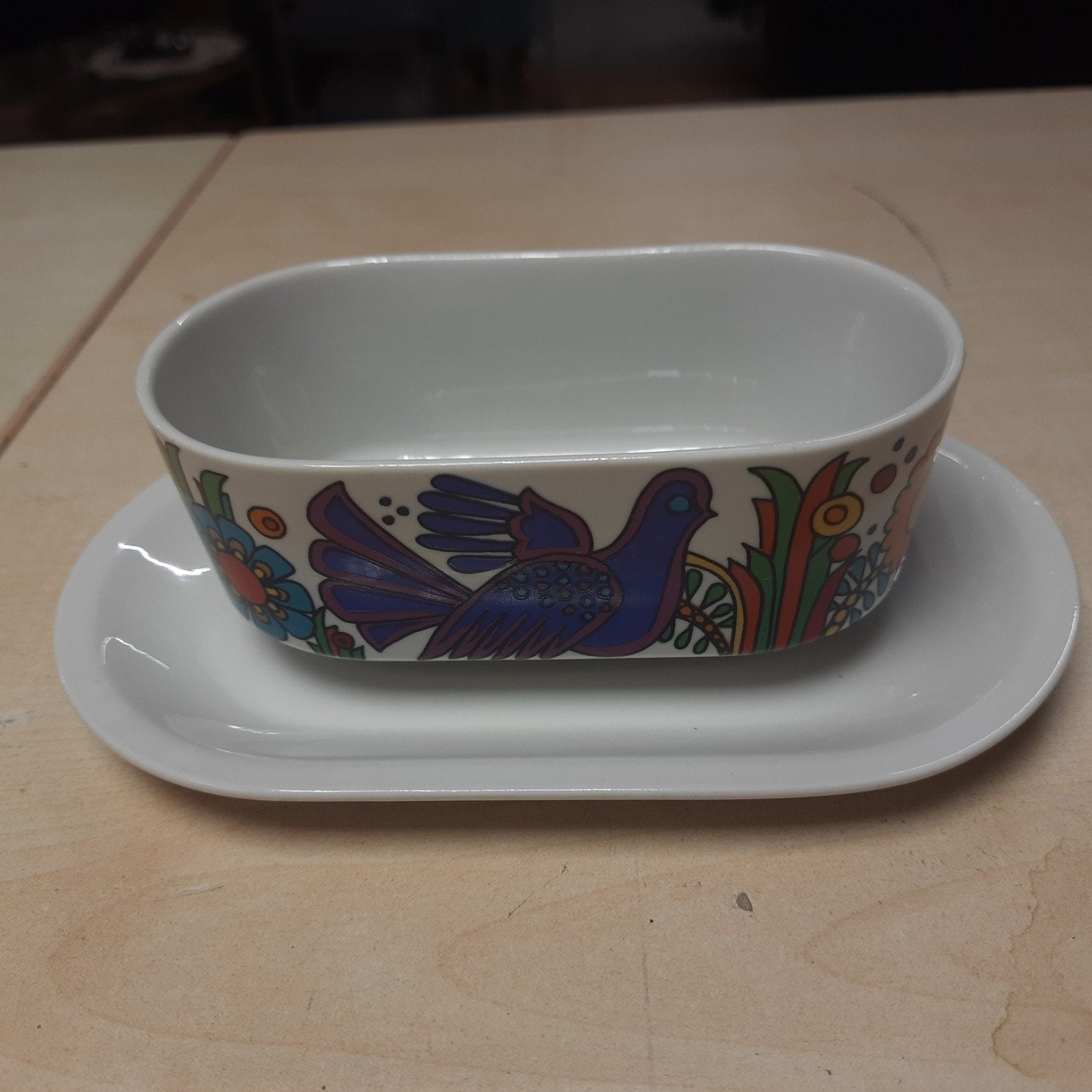 Villeroy & Boch Acapulco Sauskom met Schotel, Vintage, Ophalen of Verzenden, Zo goed als nieuw, Porselein