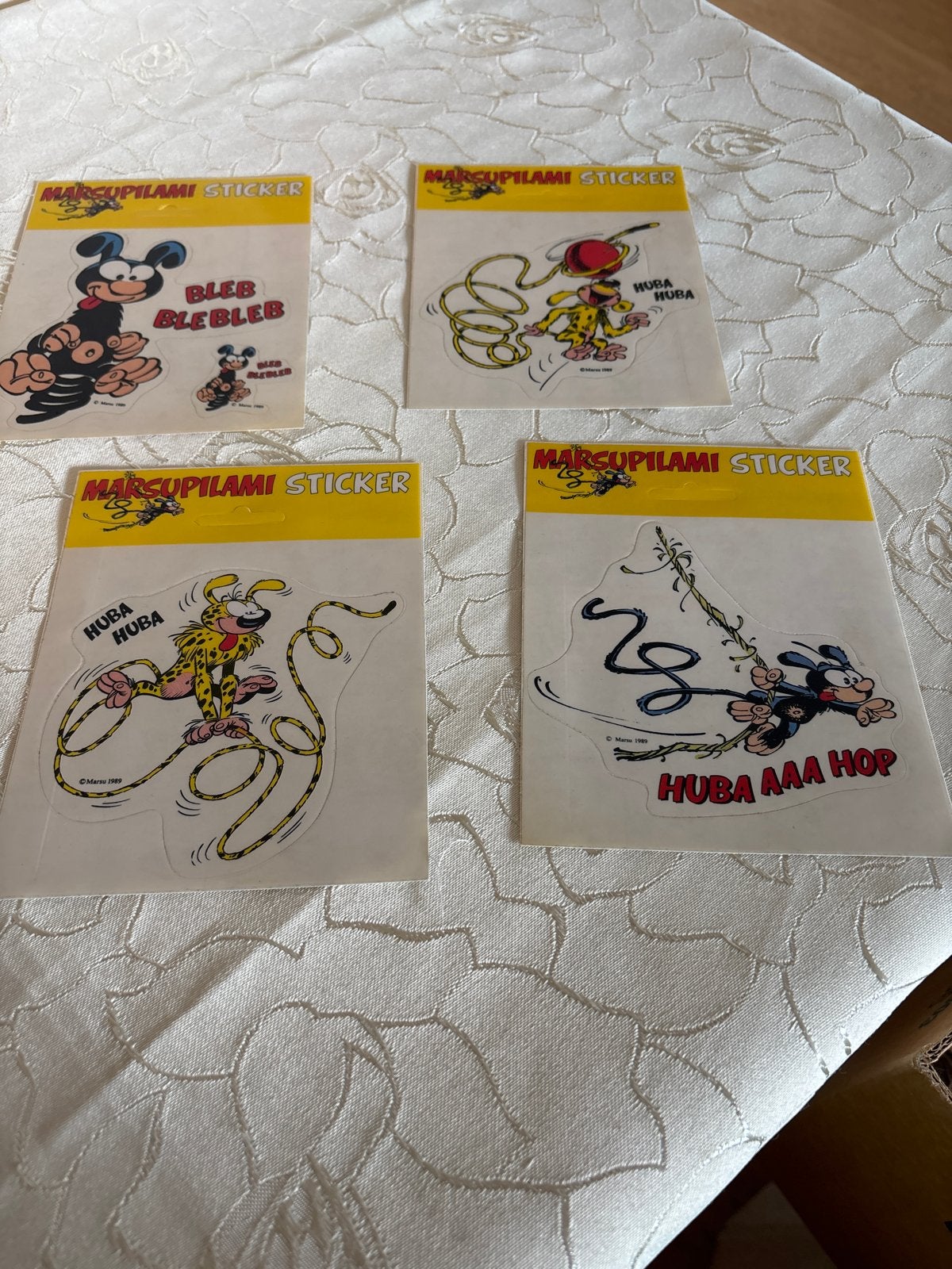Marsupilami Stickers - Set van 4 Vintage Stickers, Verzamelen, Stripfiguren, Gebruikt, Ophalen of Verzenden