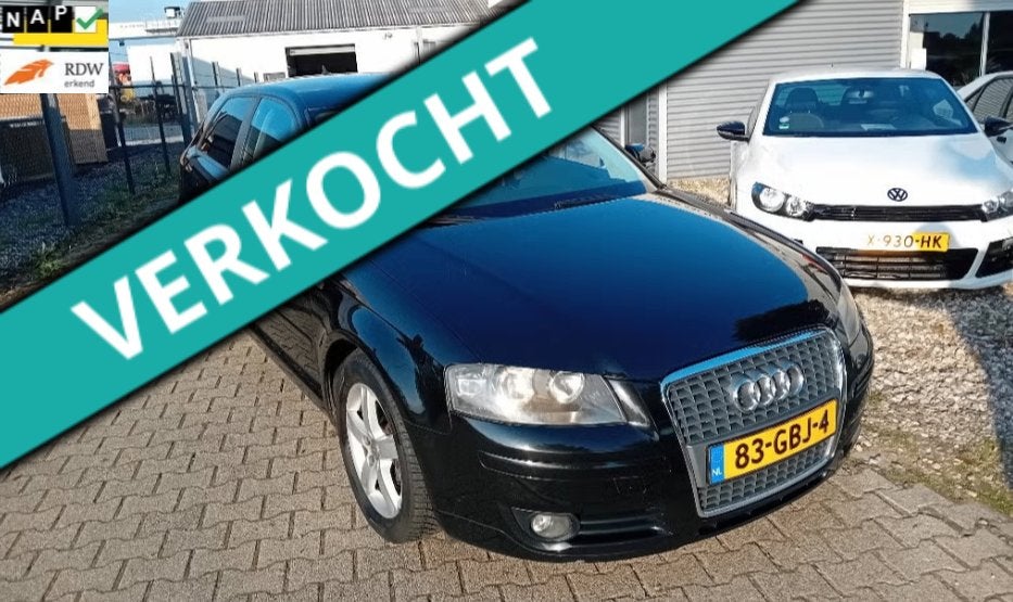 Audi A3 1.4 Tfsi 92KW 3D 2008 Zwart APK 27-08-2027!! AIRCO!!, Voorwielaandrijving, 4 cilinders, Zwart, Origineel Nederlands