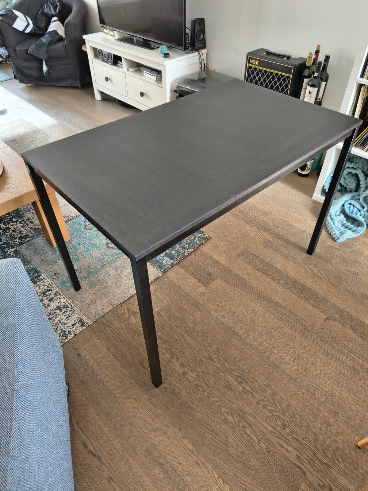 IKEA SANDSBERG eettafel Zwart, Huis en Inrichting, Tafels | Eettafels, Gebruikt, 100 tot 150 cm, 50 tot 100 cm, Vier personen