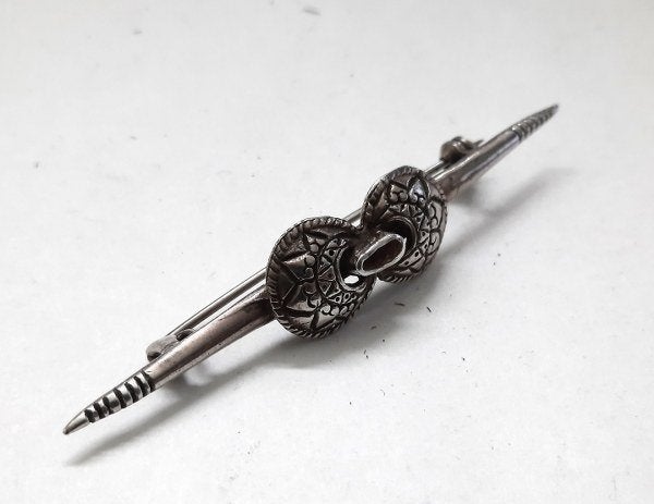 Prachtige vintage zilveren Staafbroche Keltische stijl 925, Ophalen, Zo goed als nieuw, Zilver, Zilver