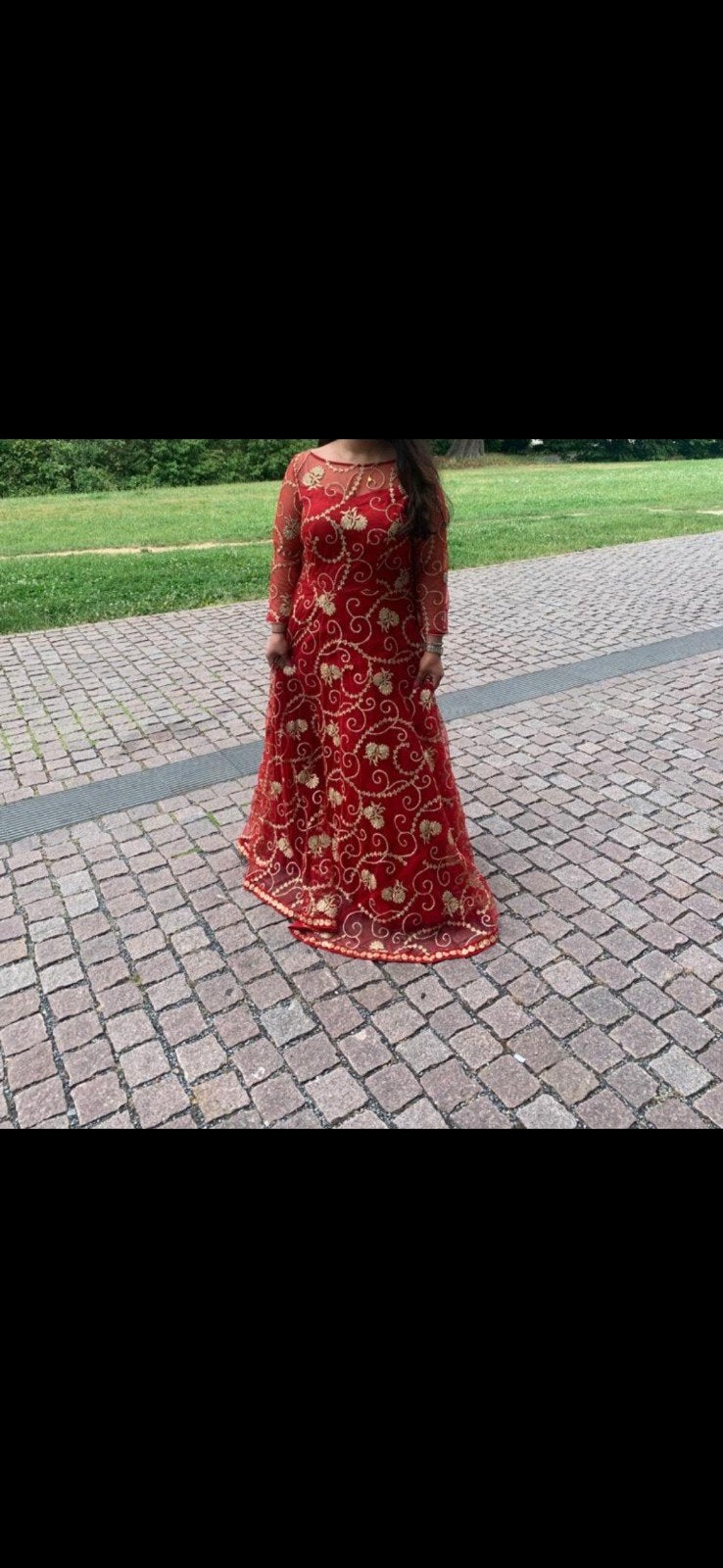 Rode feestjurk maat 40, Kleding | Dames, Jurken, Ophalen of Verzenden, Zo goed als nieuw, Maat 38/40 (M), Rood