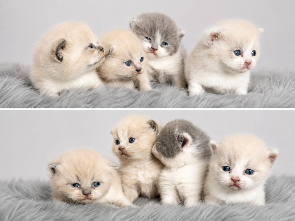 4 prachtige Britse Korthaar kittens, Dieren en Toebehoren, Katten en Kittens | Raskatten | Korthaar, Meerdere dieren, Gechipt