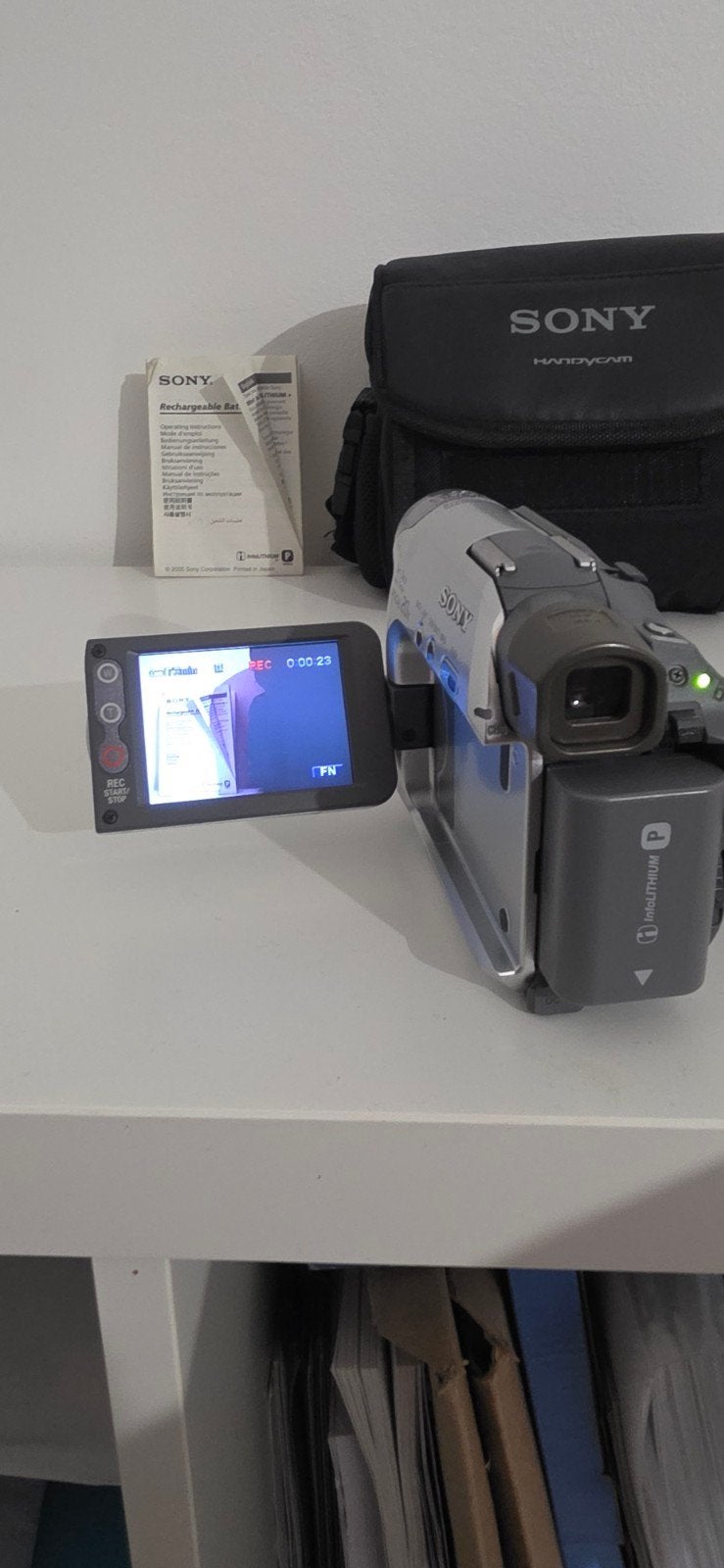 ​Sony DCR-HC17E MiniDV Handycam Set + Tas & Accu's (100% Ok), Mini dv, Gebruikt, Ophalen of Verzenden, 8 tot 20x