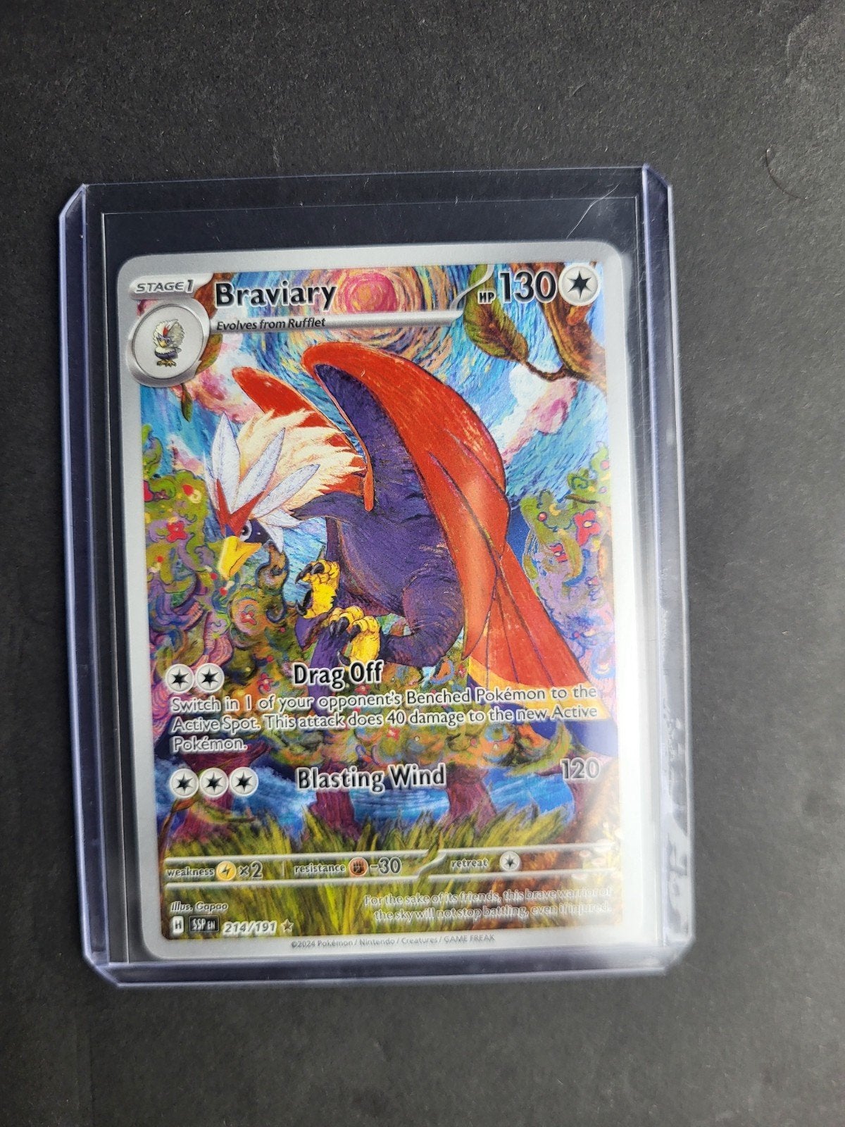 Braviary Pokémon Kaart SSP 214/191 - Zo goed als nieuw, Verzenden, Zo goed als nieuw, Losse kaart