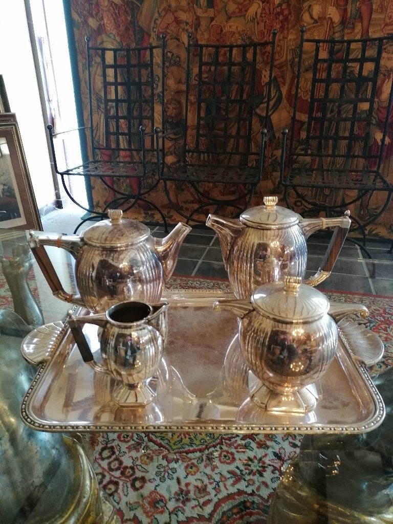 art nouveau deco servies verzilverd, Ophalen