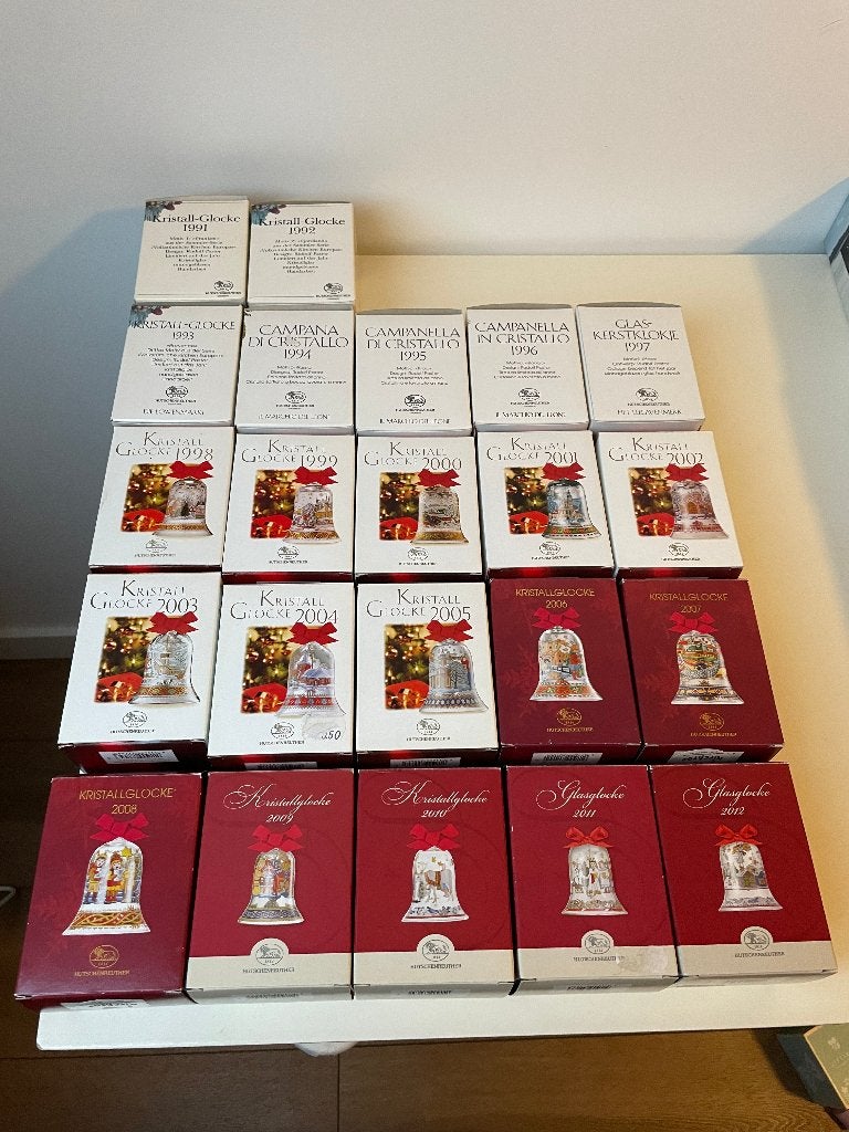 Hutschenreuther kristallen kerstklokken 1991 t/m 2012, Diversen, Ophalen, Zo goed als nieuw