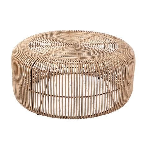 Salontafel rotan HK Living, Ophalen, 50 tot 100 cm, Rotan, natuurlijk, Rond