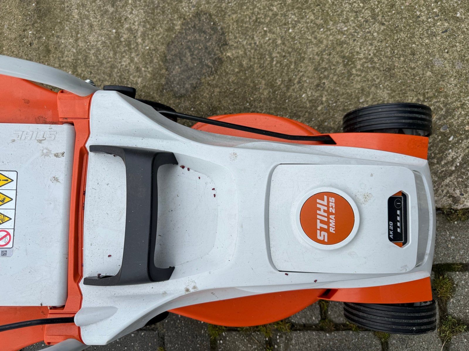 Stihl RMA 235 Accu Grasmaaier -  (zonder accu), Tuin en Terras, Ophalen, Cirkelmaaier, Accu-grasmaaier, Zo goed als nieuw
